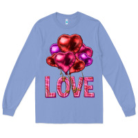 Colony Blue Love heart balloons Valentine's Day Long Sleeve Tee - HowdyJamesFarm