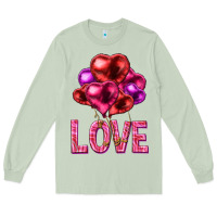 Matcha Love heart balloons Valentine's Day Long Sleeve Tee - HowdyJamesFarm