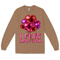Toasted Coconut Love heart balloons Valentine's Day Long Sleeve Tee - HowdyJamesFarm