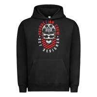 Pigment Black Production Crew Set Designer Movie Film Halloween Skull Urban Hoodie - minhPixels