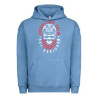 Pigment Pebble Blue Production Crew Set Designer Movie Film Halloween Skull Urban Hoodie - minhPixels