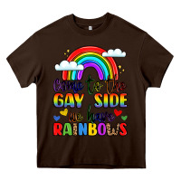 Chocolate Brown come to the gay side we have rainbows Heavy Core Tee - LillyAllenDesigns