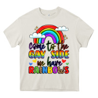 Cream come to the gay side we have rainbows Heavy Core Tee - LillyAllenDesigns