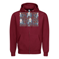 Burgundy Bull Skull Pattern Zipper Hoodie - CowhideDigitalArt