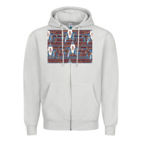 Dove Grey Bull Skull Pattern Zipper Hoodie - CowhideDigitalArt