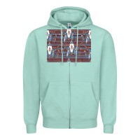 Seafoam Bull Skull Pattern Zipper Hoodie - CowhideDigitalArt