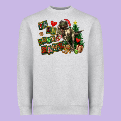 Fa La La Trex Christmas Heavyweight Sweatshirt Designed By Fadigitalartstudio