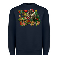 Navy Fa La La Trex Christmas Heavyweight Sweatshirt - FaDigitalArtStudio