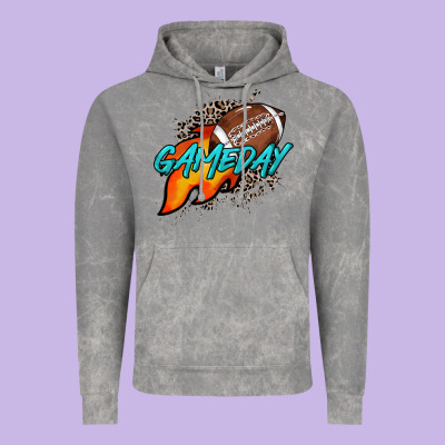 Game Day Leopard Fire And Ball Vintage Hoodie Designed By Howdyjamesfarm