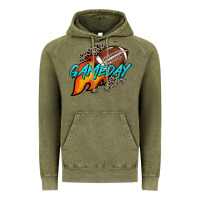 Vintage Olive Game day leopard fire and ball Vintage Hoodie - HowdyJamesFarm