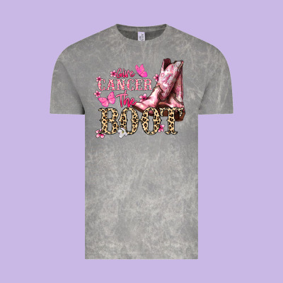 Give Cancer The Boot Cancer Awareness Vintage Tee Designed By Howdyjamesfarm
