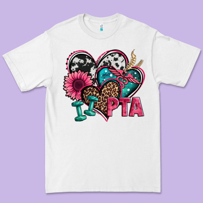 Pta Physical Therapy Assistant Hearts Premium Tee Designed By Jasminsmagicworld