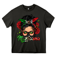 Asphalt mexicana woman messy bun Heavy Core Tee - LillyAllenDesigns