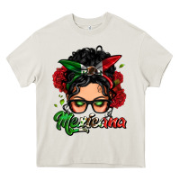 Cream mexicana woman messy bun Heavy Core Tee - LillyAllenDesigns