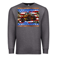 Charcoal Heather monster truck american flag tumbler Premium Sweatshirt - Artiststas