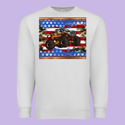 Monster Truck American Flag Tumbler Premium Sweatshirt Designed By Artiststas