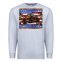 Heather Grey monster truck american flag tumbler Premium Sweatshirt - Artiststas