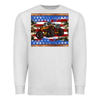 Oatmeal Heather monster truck american flag tumbler Premium Sweatshirt - Artiststas