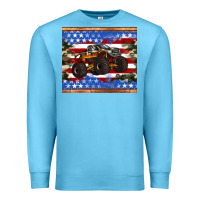 Ocean Blue monster truck american flag tumbler Premium Sweatshirt - Artiststas