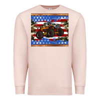 Pale Pink monster truck american flag tumbler Premium Sweatshirt - Artiststas