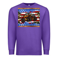 Purple monster truck american flag tumbler Premium Sweatshirt - Artiststas