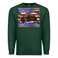 Sports Green monster truck american flag tumbler Premium Sweatshirt - Artiststas