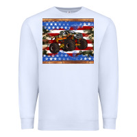 White monster truck american flag tumbler Premium Sweatshirt - Artiststas
