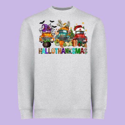 Hallothanksmas Trucks Heavyweight Sweatshirt Designed By Fadigitalartstudio