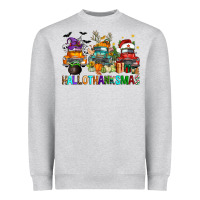 Heather Grey hallothanksmas trucks Heavyweight Sweatshirt - FaDigitalArtStudio