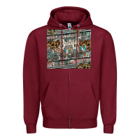 Burgundy beautiful crazy Zipper Hoodie - CowhideDigitalArt