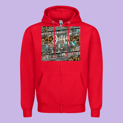 Beautiful Crazy Zipper Hoodie Designed By Cowhidedigitalart