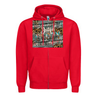 Red beautiful crazy Zipper Hoodie - CowhideDigitalArt
