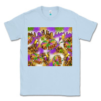 Dusty Blue Mardi Gras with king cake Classic Tee - NancyCooperArtShop