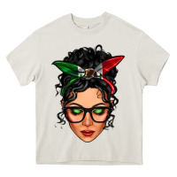 Cream mexican latina girl messy bun Heavy Core Tee - LillyAllenDesigns