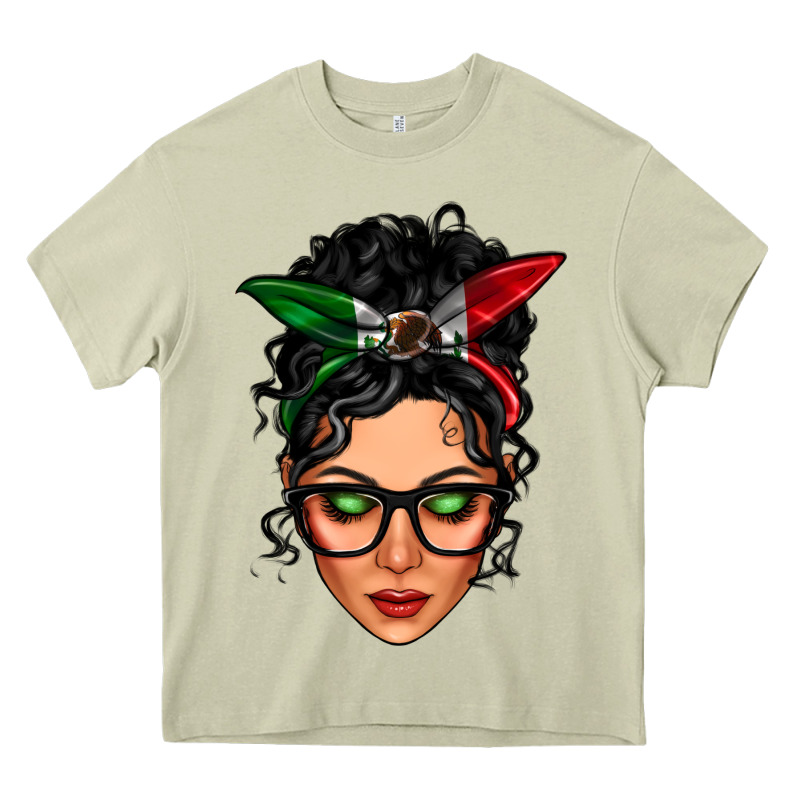Mexican Latina Girl Messy Bun Heavy Core Tee by LillyAllenDesigns | Teevron