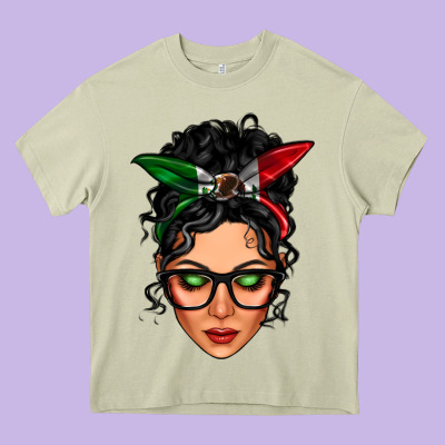 Mexican Latina Girl Messy Bun Heavy Core Tee Designed By Lillyallendesigns