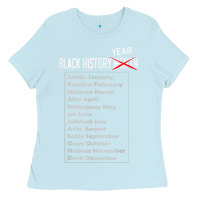 Baby Blue Black History Year T Shirt African American Pride Month Gift Ladies Tee - minhPixels