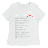 White Black History Year T Shirt African American Pride Month Gift Ladies Tee - minhPixels