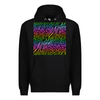 Black neon glitter safari seamless pattern Premium Hoodie - BundleAndBundleShop
