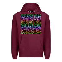 Burgundy neon glitter safari seamless pattern Premium Hoodie - BundleAndBundleShop