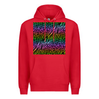 Red neon glitter safari seamless pattern Premium Hoodie - BundleAndBundleShop