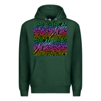 Sports Green neon glitter safari seamless pattern Premium Hoodie - BundleAndBundleShop