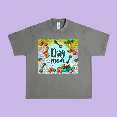 Dog Mom Urban Heavy Tee Designed By Tumblerdesignbyshophia