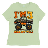 Matcha i'm three this is how i roll monster truck birthday Ladies Tee - Jasminsmagicworld