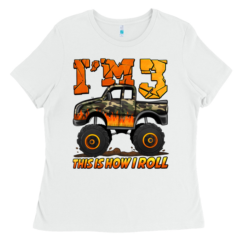 I'm Three This Is How I Roll Monster Truck Birthday Ladies Tee by Jasminsmagicworld | Teevron