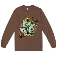 Chestnut Love boots hat western Cowboy Long Sleeve Tee - HowdyJamesFarm