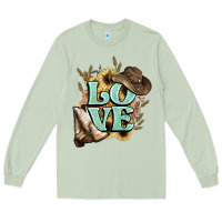 Matcha Love boots hat western Cowboy Long Sleeve Tee - HowdyJamesFarm