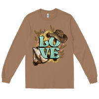 Toasted Coconut Love boots hat western Cowboy Long Sleeve Tee - HowdyJamesFarm