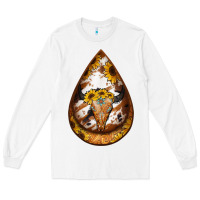 White sunflower tooled leather bullskull teardrop earrings Long Sleeve Tee - Jasminsmagicworld
