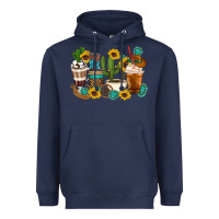 Navy Coffee cups Heavyweight Hoodie - Artiststas